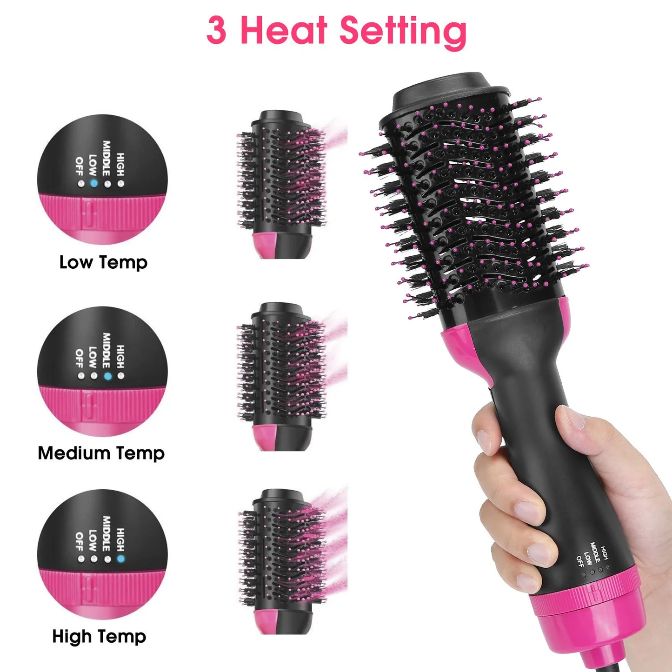 3-in-1 One Step Hair Dryer Brush – Hot Air Brush for Hair Drying, Straightening & Volumizing