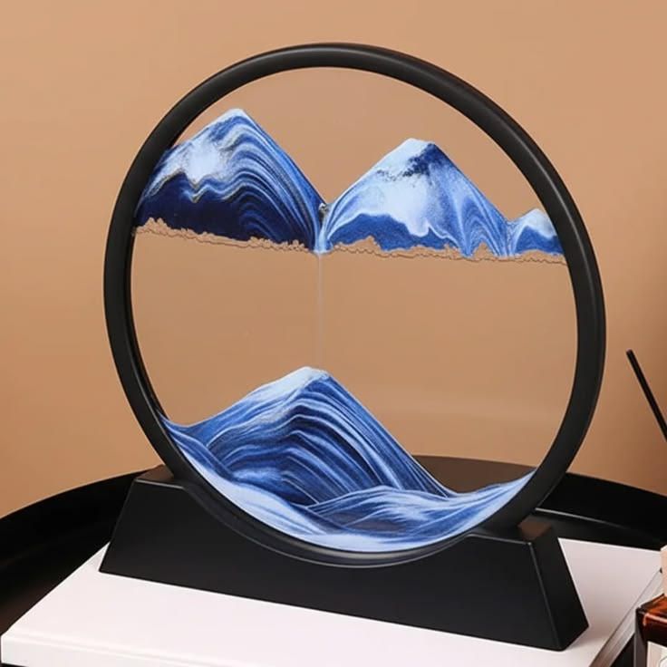 Magnetic Liquid Sand Art Hourglass – 3D Moving Sandscape Decorative Desk Ornament