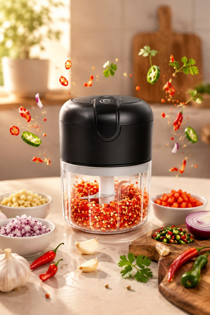 Electric Food Chopper & Vegetable Cutter – Mini Garlic, Onion & Meat Chopper