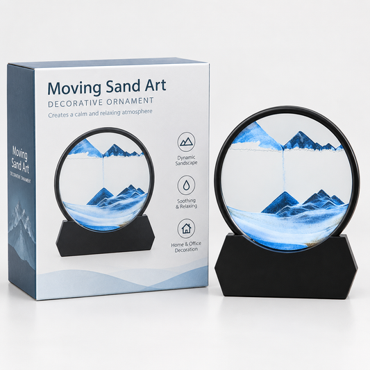 Magnetic Liquid Sand Art Hourglass – 3D Moving Sandscape Decorative Desk Ornament
