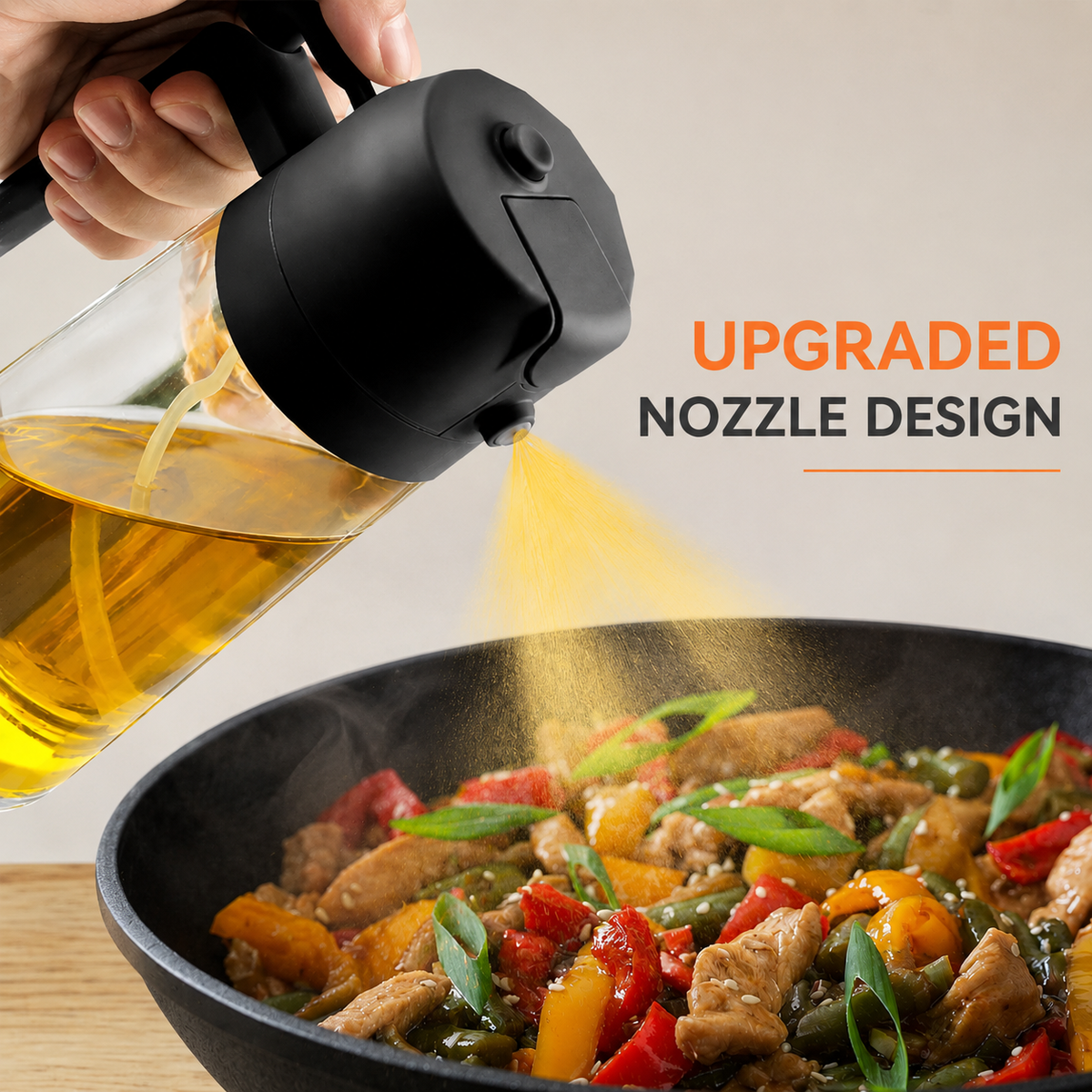 2-in-1 Glass Oil Sprayer & Dispenser Bottle – Cooking Oil Spray & Pour Bottle