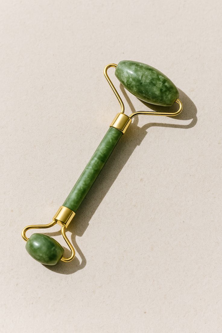 Natural Jade Facial Roller – Double-Ended Face Massage & Skincare Tool