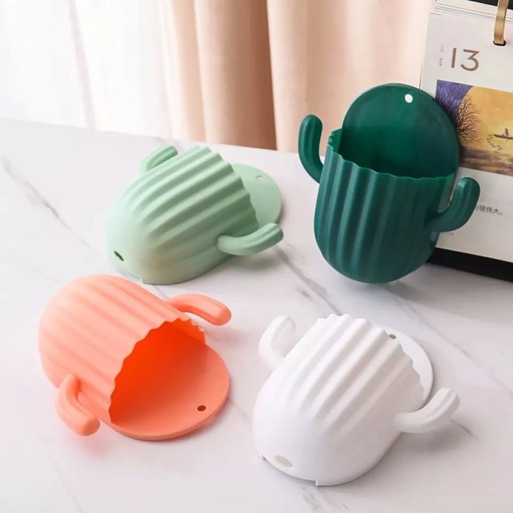 Cactus Toothbrush & Toothpaste Holder – Wall Mounted Bathroom Organizer