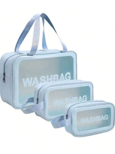 Transparent Travel Wash Bag & Toiletry Organizer – Portable Cosmetic Storage Pouch