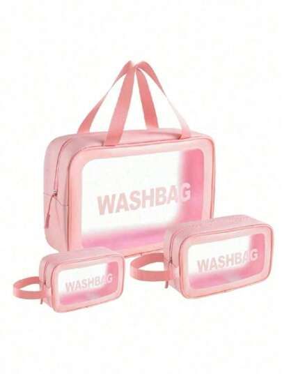 Transparent Travel Wash Bag & Toiletry Organizer – Portable Cosmetic Storage Pouch