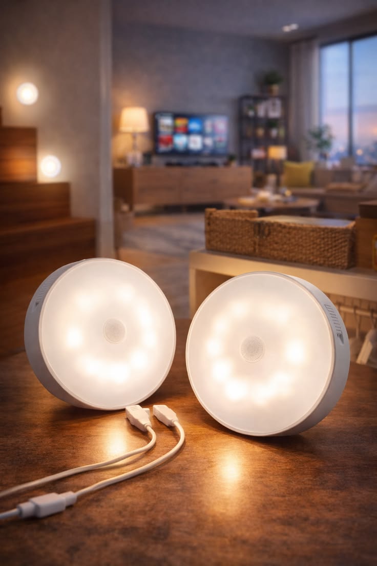 Rechargeable PIR Motion Sensor LED Night Light – Wireless Magnetic Cabinet, Wardrobe & Stair Light