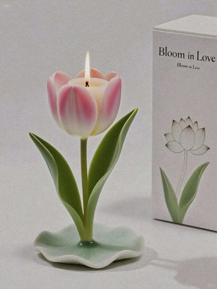 Blooming Tulip Flower Candle – Aesthetic Decorative Candle for Home & Room Décor