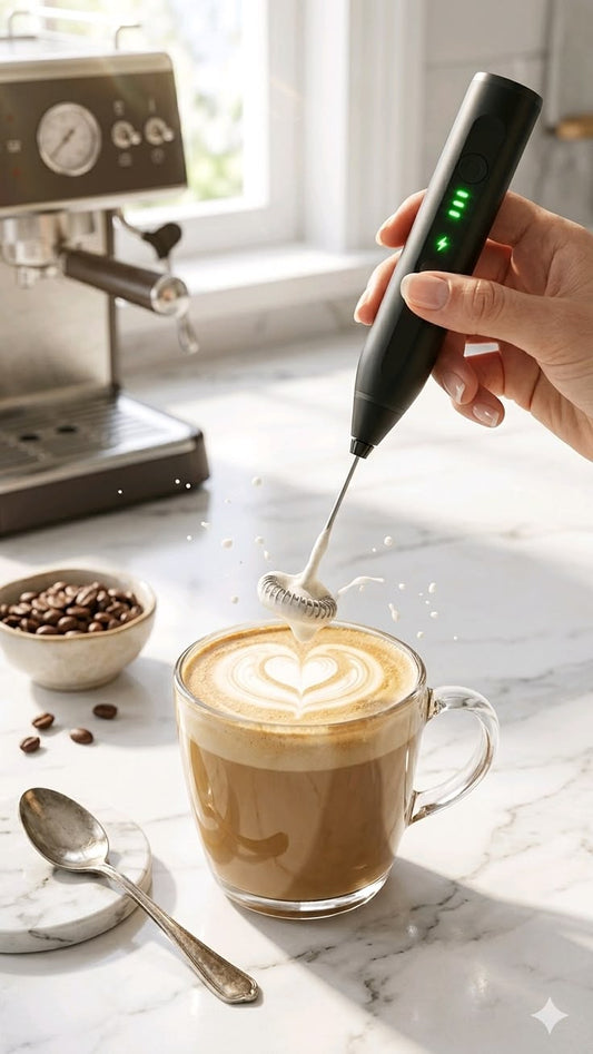 Electric Milk Frother & Coffee Mixer – Handheld Drink Whisk