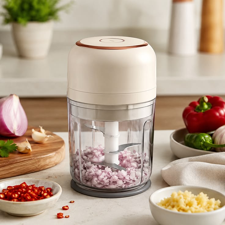 Electric Food Chopper & Vegetable Cutter – Mini Garlic, Onion & Meat Chopper