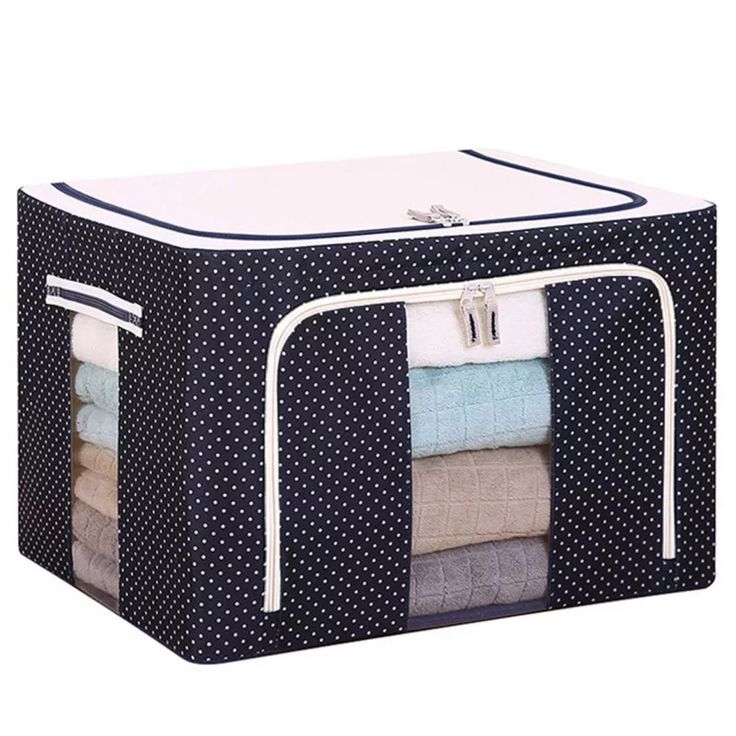 Large Foldable Clothes Storage Organizer Bag with Clear Window & Front Zipper – Space Saving Wardrobe Storage Box