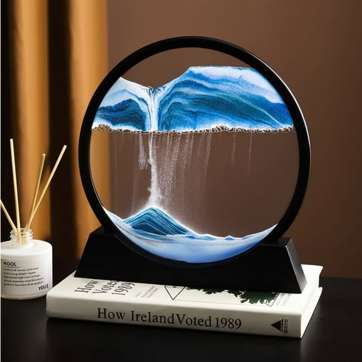 Magnetic Liquid Sand Art Hourglass – 3D Moving Sandscape Decorative Desk Ornament