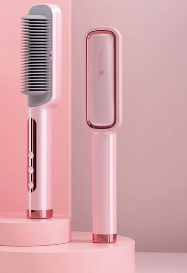 Electric Hair Straightening Brush – Fast Heating Hair Smoothing Comb with Adjustable Temperature