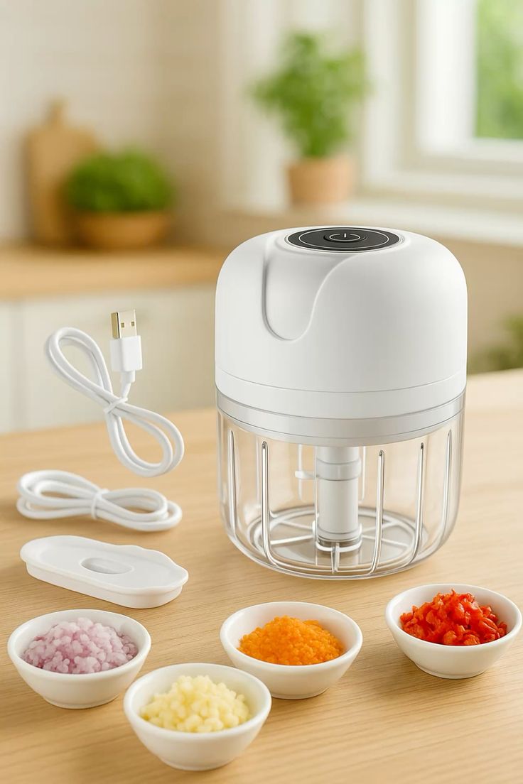 Electric Food Chopper & Vegetable Cutter – Mini Garlic, Onion & Meat Chopper