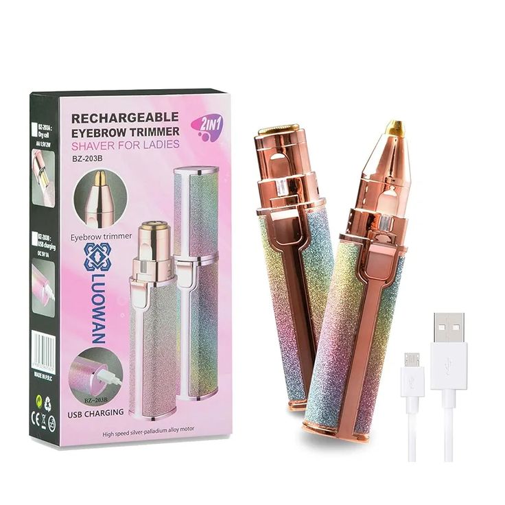 2-in-1 Electric Eyebrow Trimmer & Facial Hair Remover for Women – Rechargeable Precision Beauty Shaver